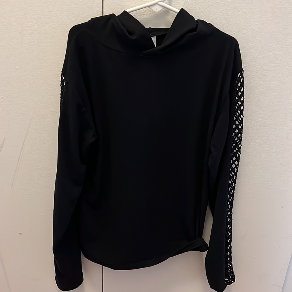 Girls Suzette Collection long sleeve hooded shirt with arm detail - Picture 5 of 5